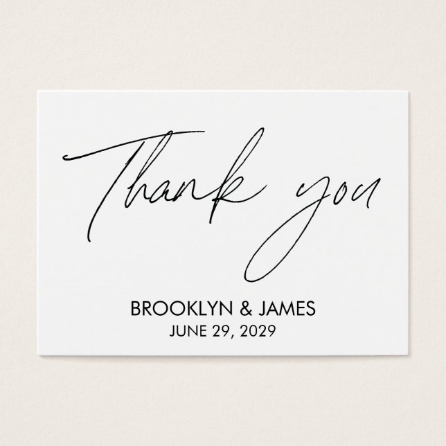 Plain Script Wedding Favour Tags White (Front)