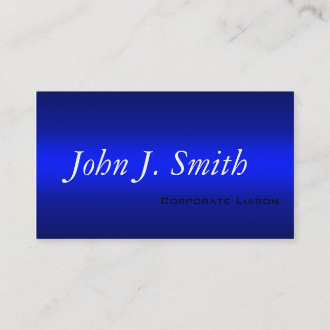 Plain Shades of Blue Professional Business Cards (Front)
