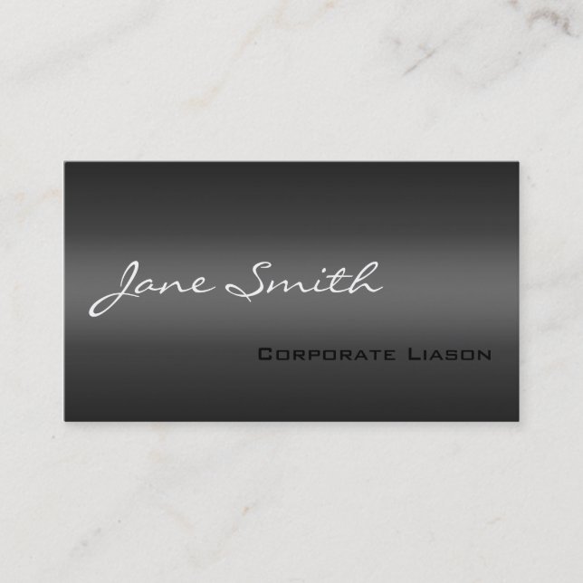 Plain Shades of Grey Professional Business Card (Front)