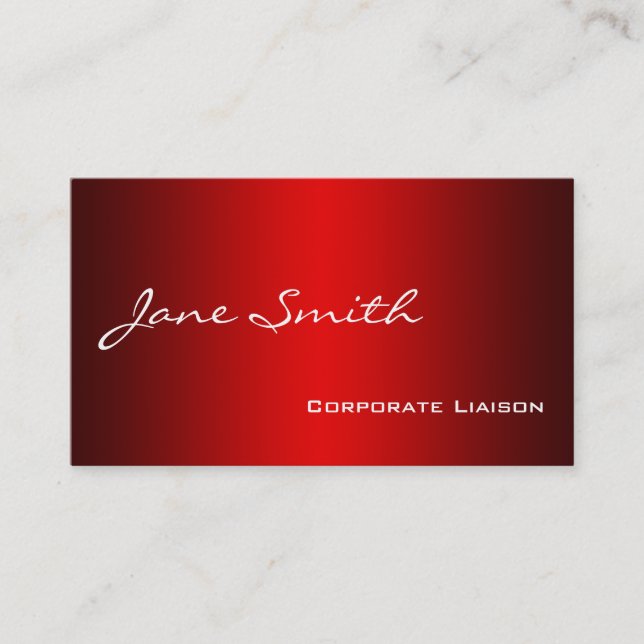 Plain Shades of Red Professional Business Cards (Front)