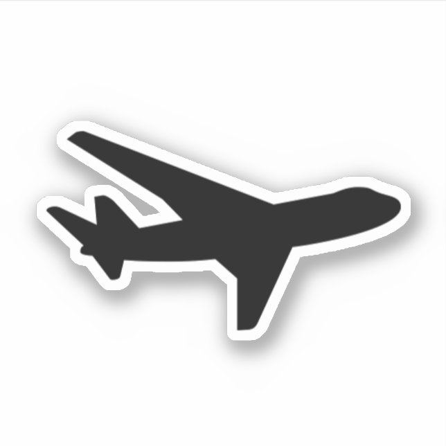 Plain Simple Black Airplane Silhouette Outline (Front)