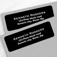Plain simple black background white text custom