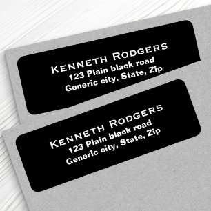 Plain simple black background white text custom