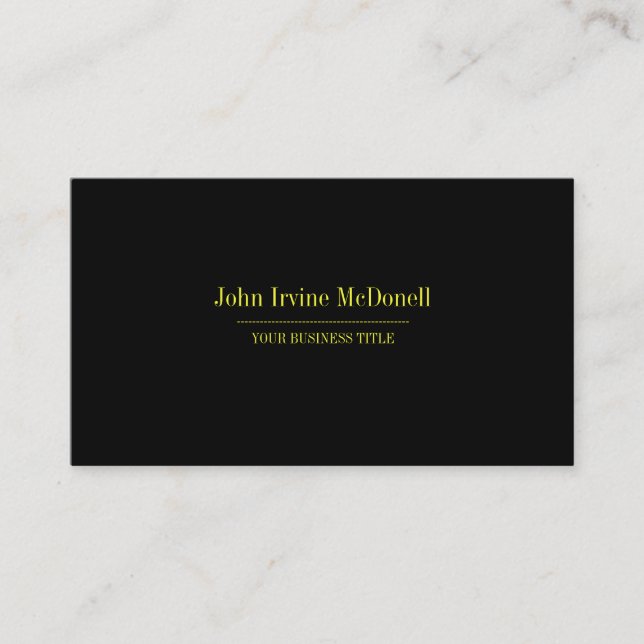 Plain & Simple Black & Gold Business Card (Front)