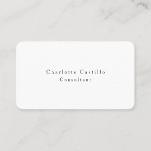 Plain Simple Black White Minimalist Classical Business Card