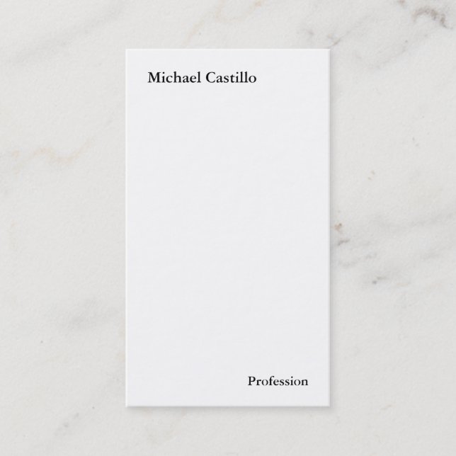 Plain Simple Black White Minimalist Modern Pro Business Card (Front)