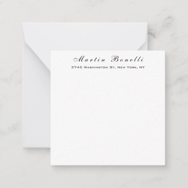 Plain Simple Black White Trendy Calligraphy Script Card (Front)