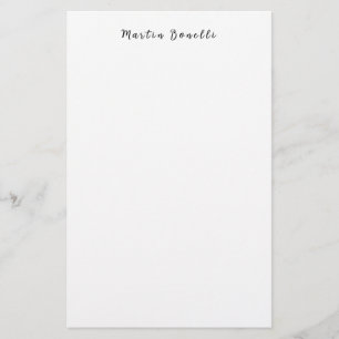 Plain Simple Black White Trendy Calligraphy Script Stationery