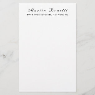 Plain Simple Black White Trendy Calligraphy Script Stationery