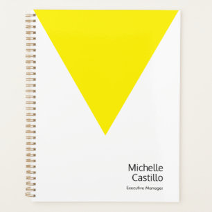 Plain Simple Bright Yellow White Minimalist Name Planner