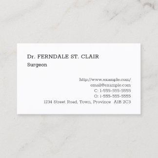 Plain, Simple Business Card