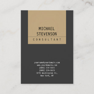 Plain Simple Chubby Chic Beige Grey Business Card