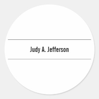 Plain Simple Classical Minimalist Classic Round Sticker