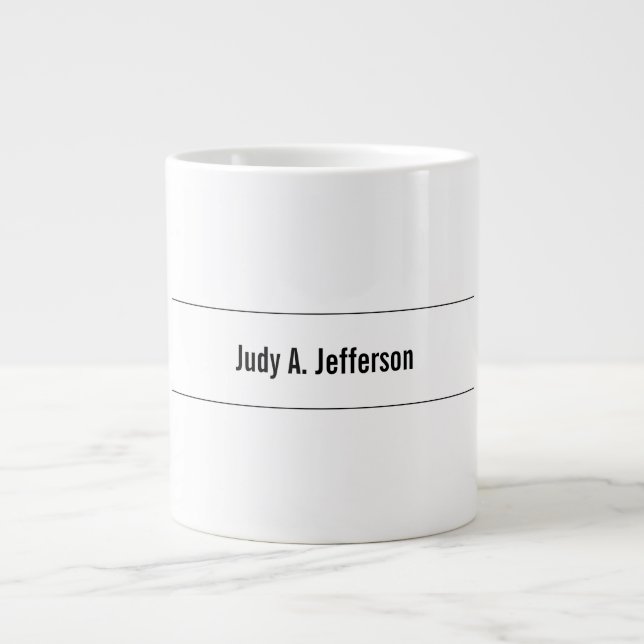 Plain Simple Classical Minimalist Large Coffee Mug (Front)