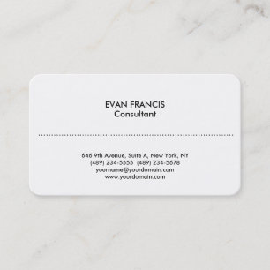 Plain Simple Clean White Professional Classical Business Card