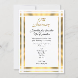Plain simple golden wedding invitation