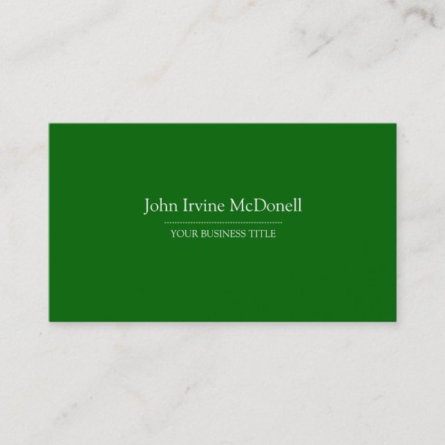 Plain & Simple Green Business Card (Front)