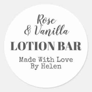 Plain Simple Handmade Vanilla Rose Lotion Bar Classic Round Sticker