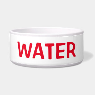 Plain Simple Minimal White & Red Water Cat Or Dog