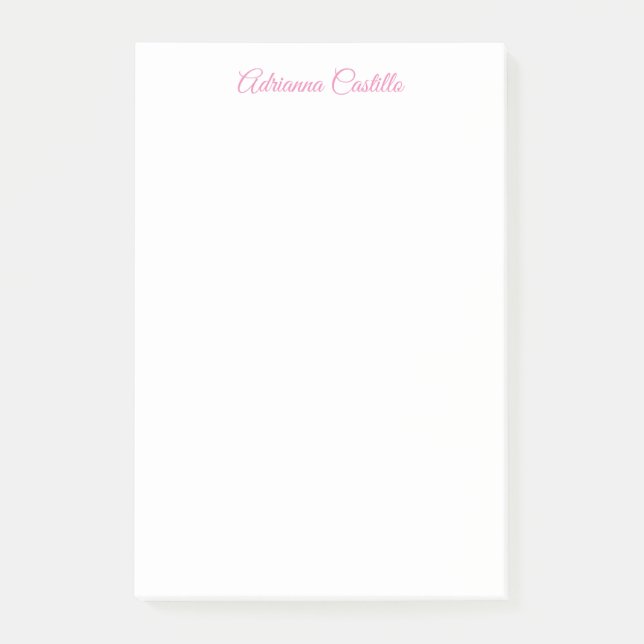 Plain Simple Minimalist Chic Calligraphy Name Post-it Notes (Front)