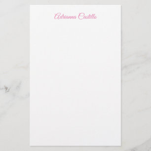 Plain Simple Minimalist Chic Calligraphy Name Stationery