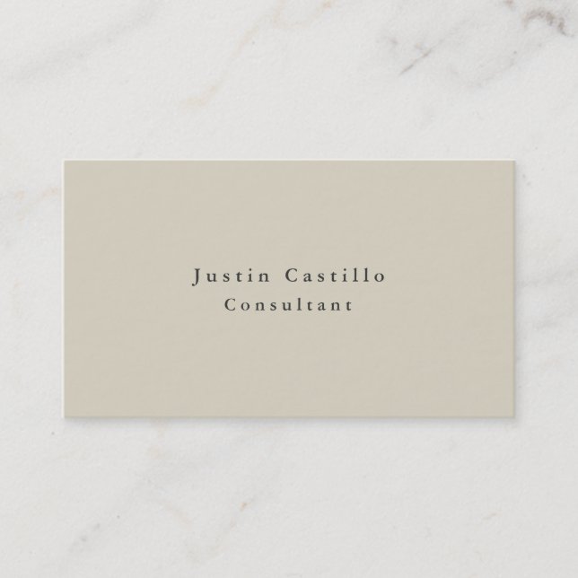 Plain Simple Minimalist Design Business Card (Front)