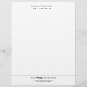 Plain Simple Minimalist Modern Professional Letterhead