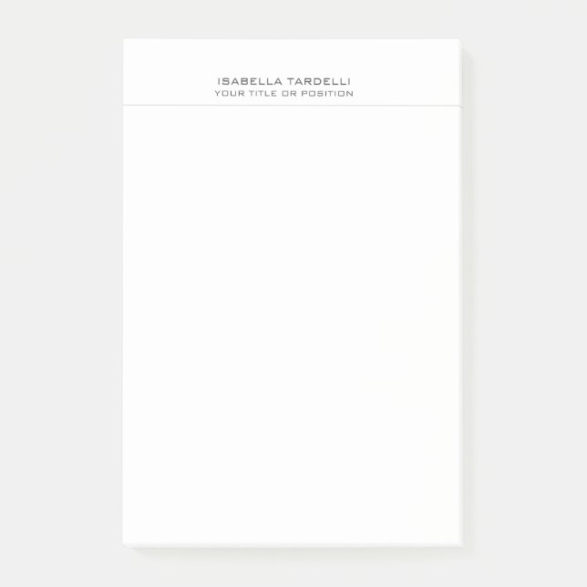 Plain Simple Minimalist Modern Professional Post-it Notes (Front)