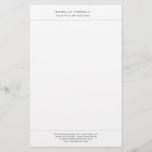 Plain Simple Minimalist Modern Professional Stationery
