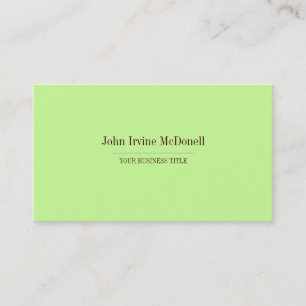 Plain & Simple Mint Green Business Card