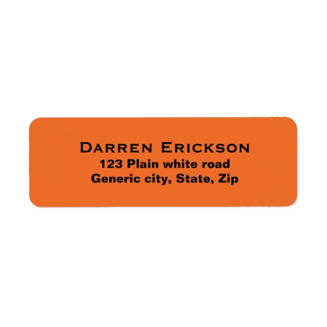 Plain simple orange background black text custom (Front)