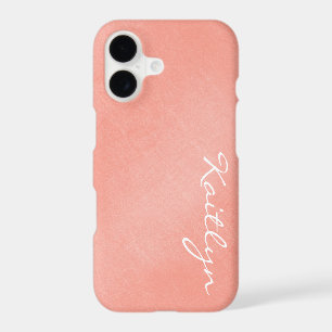 Plain Simple Peachy Pink Crinkle Faded With Name