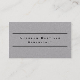 Plain Simple Premium Grey Minimalist Professional  Business Card