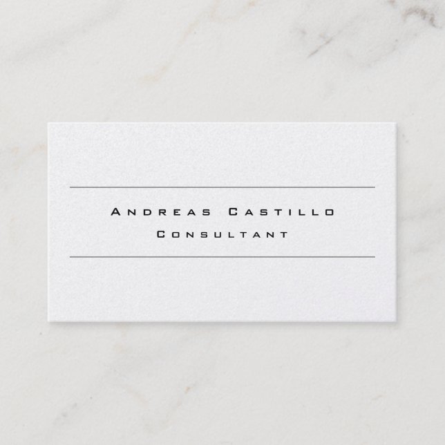 Plain Simple Premium Pearl Minimal Professional  Business Card (Front)