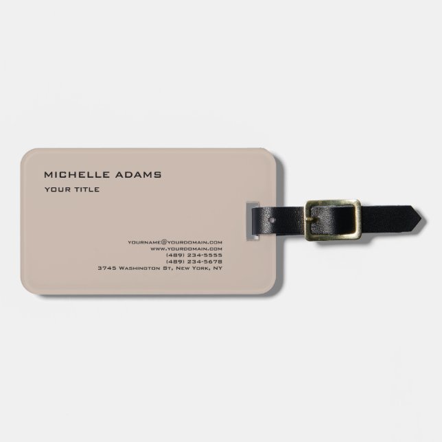 Plain Simple Professional Modern Pastel Colours Luggage Tag (Front Horizontal)