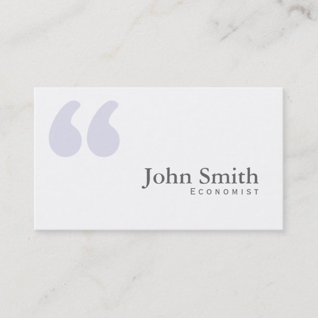 Plain Simple Quotes Economist Business Card (Front)