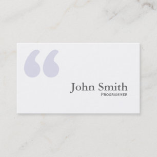 Plain Simple Quotes Programmer Business Card