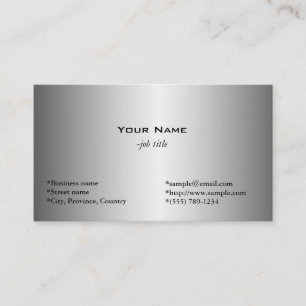 plain, simple, shining metal like business card
