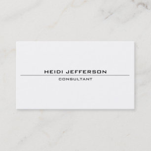 Plain Simple White Attractive Standard Two Sided Business Card