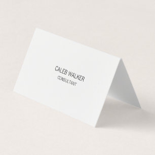 Plain Simple White Attractive Two Sided Business Card