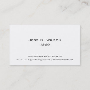 Plain, simple white business cards. card