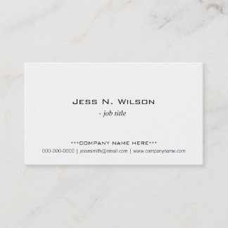 Plain, simple white business cards. card