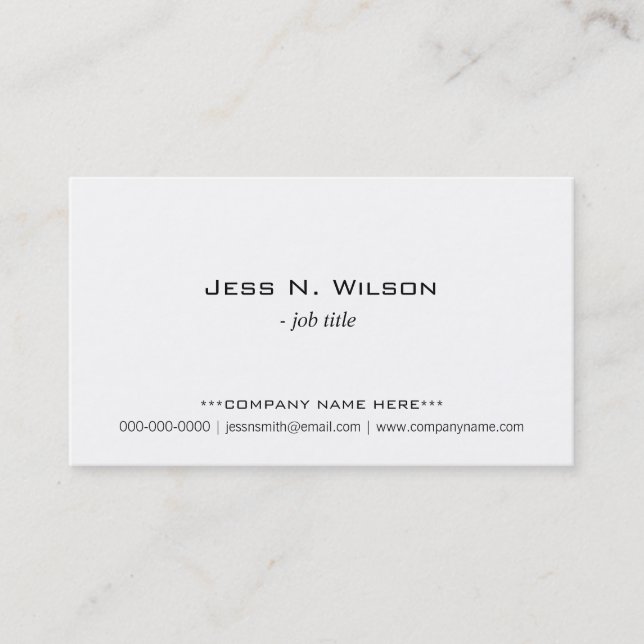 Plain, simple white business cards. card (Front)