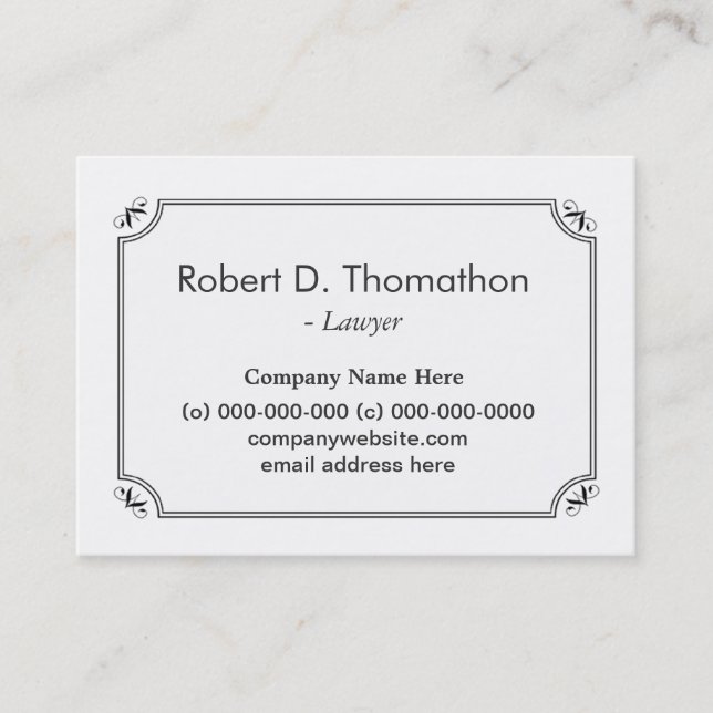 Plain, simple, white, informative profile card (Front)
