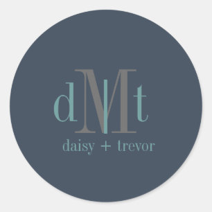 Plain Slate+Graphite+Teal Monogram stickers