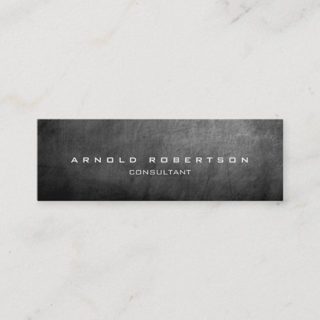 Plain Slim Chalkboard Professional Business Card (Front)
