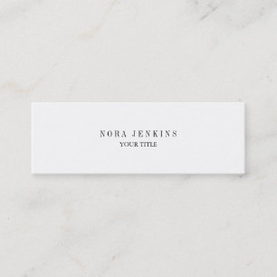 Plain Slim Professional Black White Mini Business Card