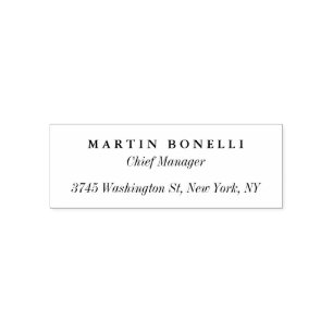 Plain Slim Professional Black & White Self-inking Stamp