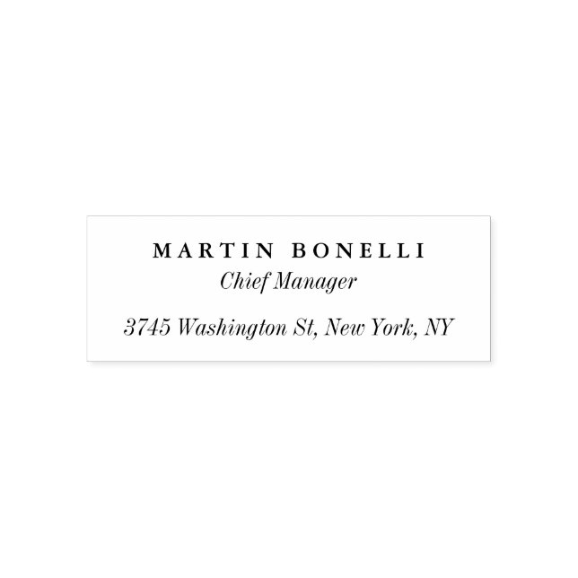 Plain Slim Professional Black & White Self-inking Stamp (Design)