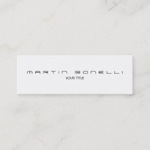 Plain Slim Professional Italic White Business Card